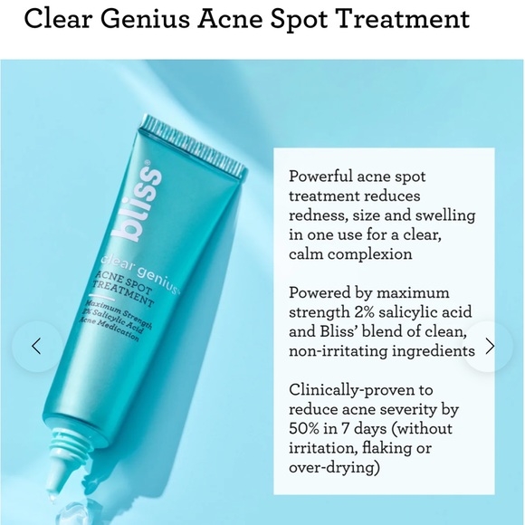 Bliss 2 Clear Genius Acne Spot Treatment * Salicylic Acid Treatment  2 per order - Picture 3 of 5
